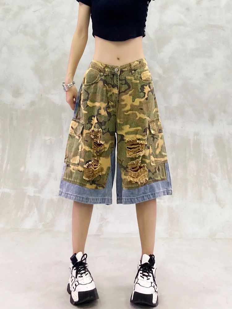 Graffiti Inkjet casual Denim Shorts For Women's Summer New High Waisted Loose Slim Wide Leg Five Quarter Pants Trend Streetwear
Graffiti Inkjet casual Denim Shorts For Women's Summer New High Waisted Loose Slim Wide Leg Five Quarter Pants Trend Streetwear