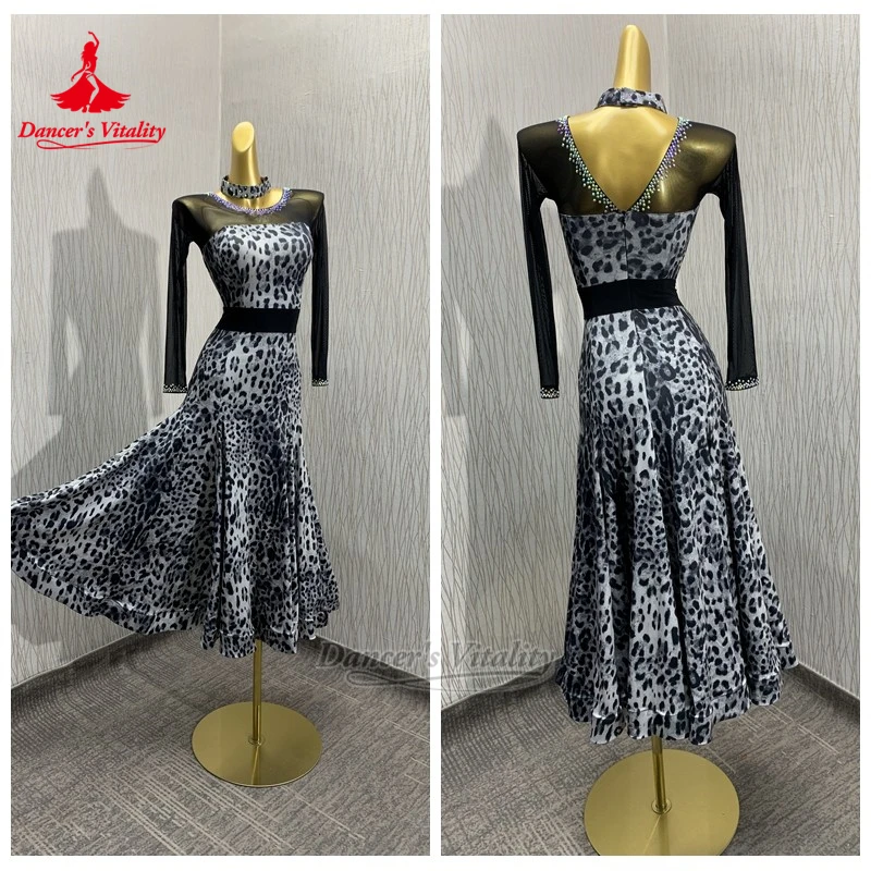 International Championship Social Dance Leopard Print Long Sleeves Practise Dress Custom Dancer's Vitality Tango Foxtrot Attire
International Championship Social Dance Leopard Print Long Sleeves Practise Dress Custom Dancer's Vitality Tango Foxtrot Attire