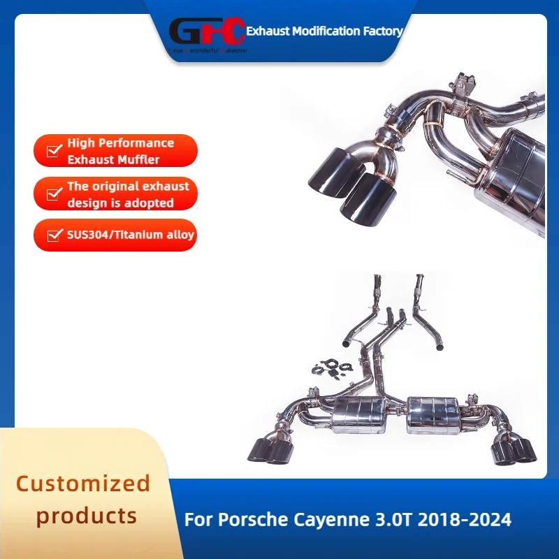 GFC Catback Valvetronic Exhaust Muffler for Porsche Cayenne 3.0T 2018-2024 High-Performance Exhaust System Car Accessories
GFC Catback Valvetronic Exhaust Muffler for Porsche Cayenne 3.0T 2018-2024 High-Performance Exhaust System Car Accessories