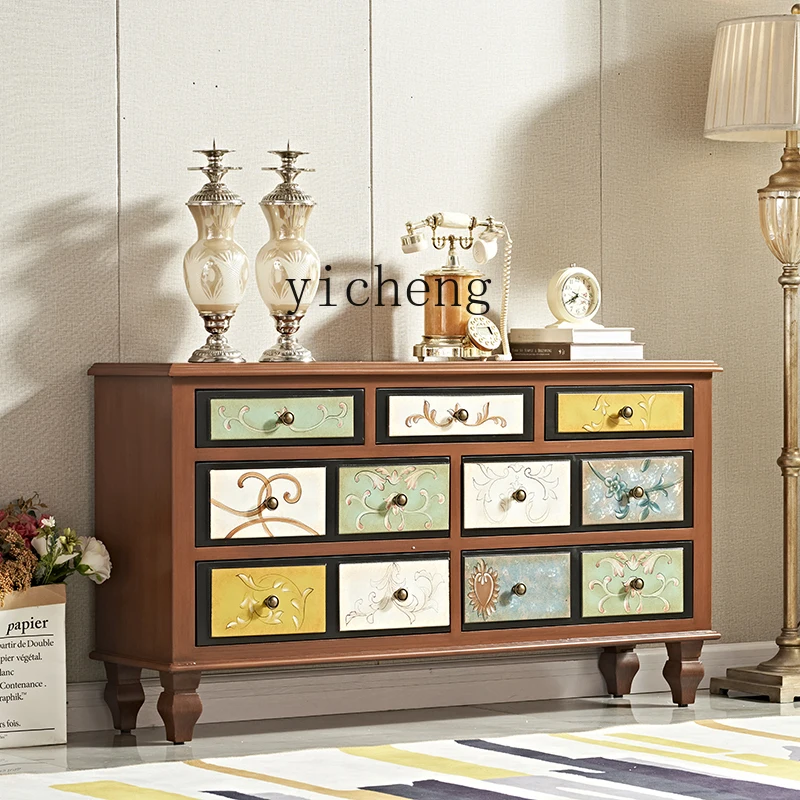 ZYA seven-bucket bedroom TV cabinet, living room storage, dining side entrance cabinet, all hand-painted
ZYA seven-bucket bedroom TV cabinet, living room storage, dining side entrance cabinet, all hand-painted