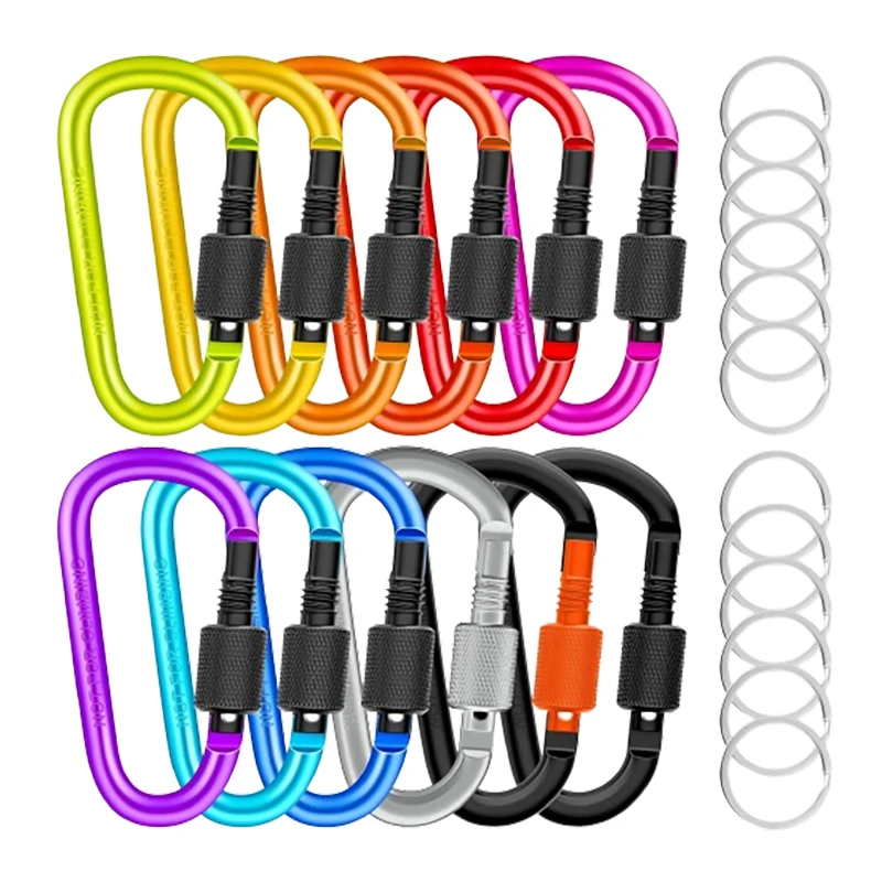 Carabiner Clips with Screw Gate 6Pcs Carabiners Hiking Clips with 7.5mm Diameter Aluminum Rod D Type utdoor Camping Gear Hook 
Carabiner Clips with Screw Gate 6Pcs Carabiners Hiking Clips with 7.5mm Diameter Aluminum Rod D Type utdoor Camping Gear Hook
