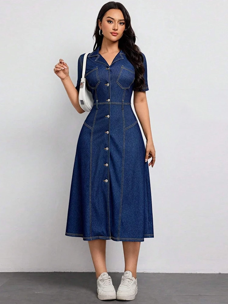 XL-5XL Plus Size Clothes Dresses Women Robes Summer Autumn Loose Street Style Casual 3XL 4XL Big Size Midi Dress Oversized
XL-5XL Plus Size Clothes Dresses Women Robes Summer Autumn Loose Street Style Casual 3XL 4XL Big Size Midi Dress Oversized