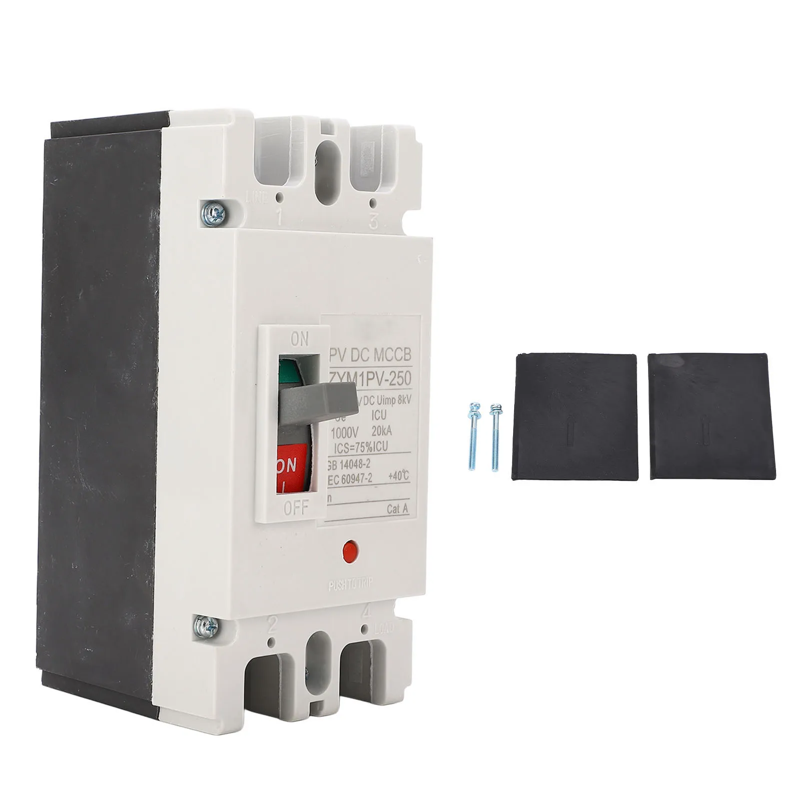 2P DC 1000V Moulded Case Circuit Breaker 200A MCCB Solar Battery Protection Switch
2P DC 1000V Moulded Case Circuit Breaker 200A MCCB Solar Battery Protection Switch