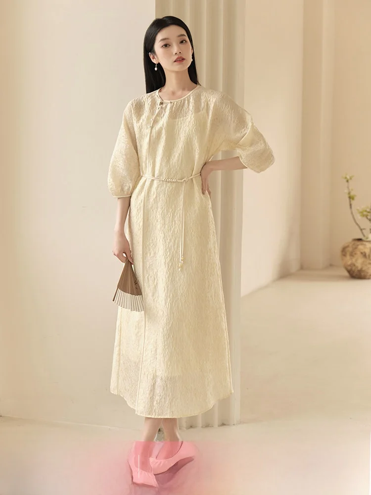 New Chinese Style Yellow Acetate Embroidery Improved Dress Wind Dress Summer Women's Fashion Zen Tea Clothing
New Chinese Style Yellow Acetate Embroidery Improved Dress Wind Dress Summer Women's Fashion Zen Tea Clothing