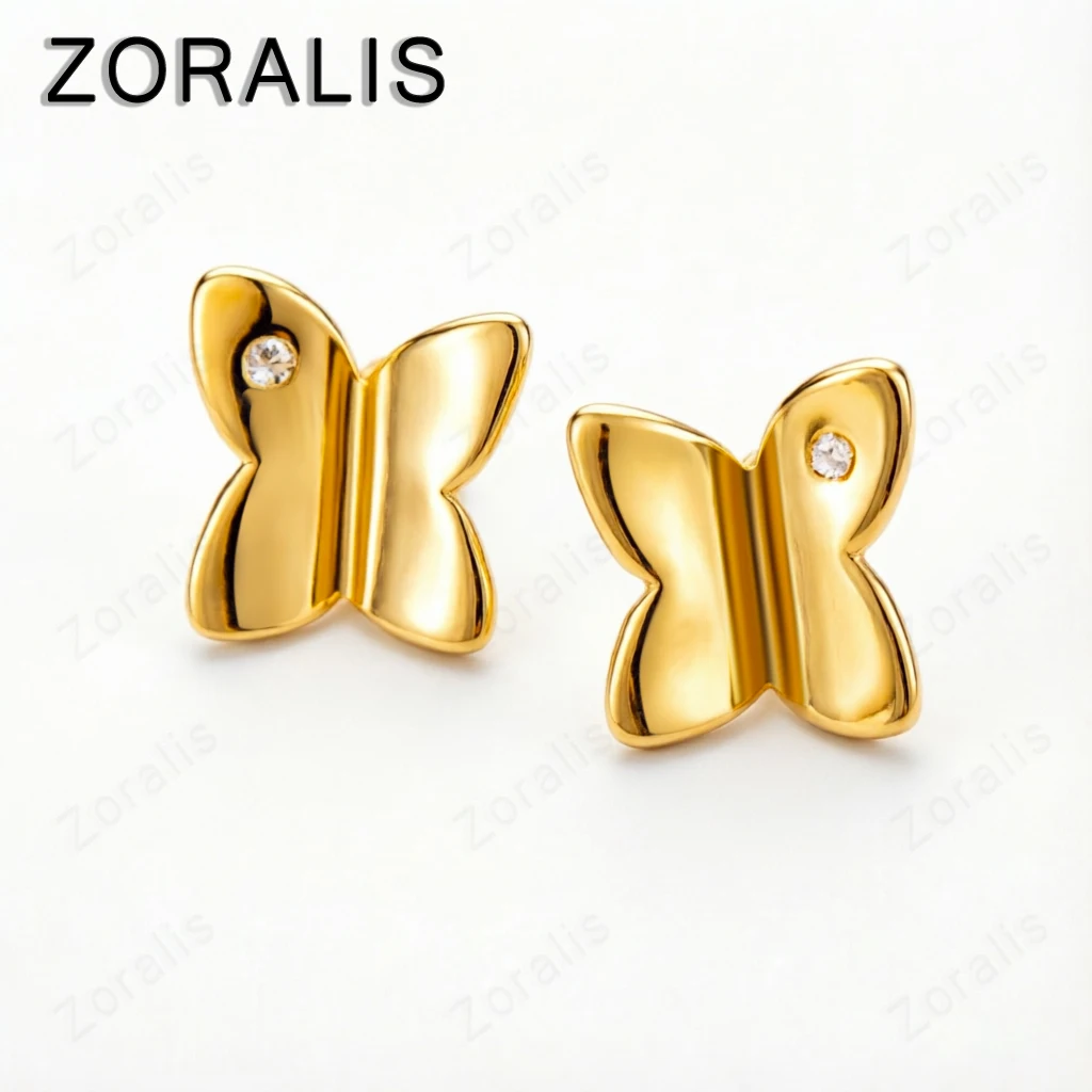 18K Gold Butterfly Zircon Crystal Stud Earrings For Women Earring Lady Fashion Party Wedding Jewelry Gifts
18K Gold Butterfly Zircon Crystal Stud Earrings For Women Earring Lady Fashion Party Wedding Jewelry Gifts