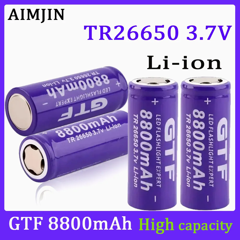 TR26650 3.7V 8800mAh lithium-ion battery 100% brand new Li-ion Rechargeable battery with high-quality
TR26650 3.7V 8800mAh lithium-ion battery 100% brand new Li-ion Rechargeable battery with high-quality