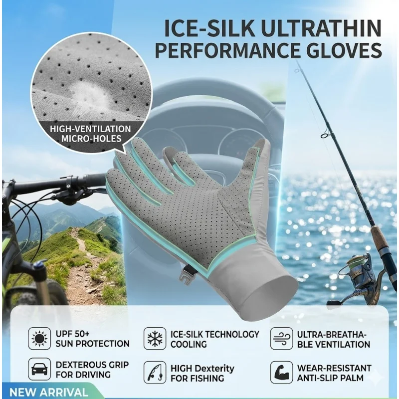 Unisex Summer Ice Silk Fingerless Gloves Sun Protection Cycling
Unisex Summer Ice Silk Fingerless Gloves Sun Protection Cycling