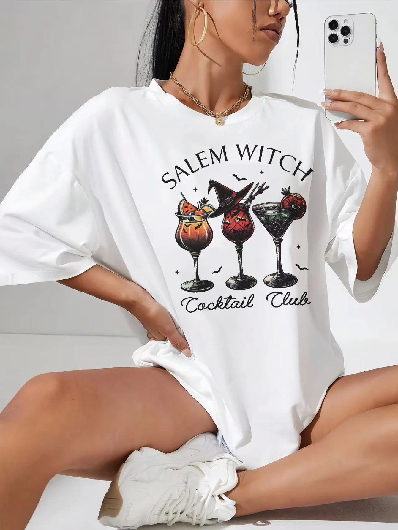 Watercolor Scary Halloween Clipart Women's White Plus Size Crew Neck T-Shirt Cotton Soft Comfy Loose Fit Shirt with Cute Design
Watercolor Scary Halloween Clipart Women's White Plus Size Crew Neck T-Shirt Cotton Soft Comfy Loose Fit Shirt with Cute Design