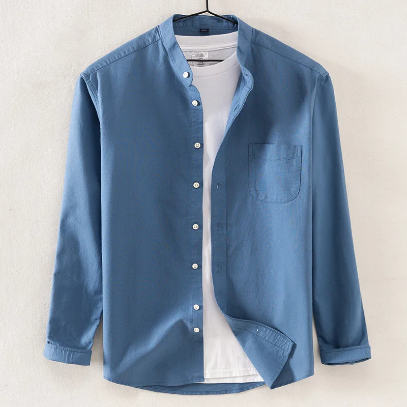 Solid Color Stand-up Oxford 100% Cotton Longsleeve Shirt for Men Korean Clothes Mens Fashion Clothing Trends Button Up Shirt
Solid Color Stand-up Oxford 100% Cotton Longsleeve Shirt for Men Korean Clothes Mens Fashion Clothing Trends Button Up Shirt