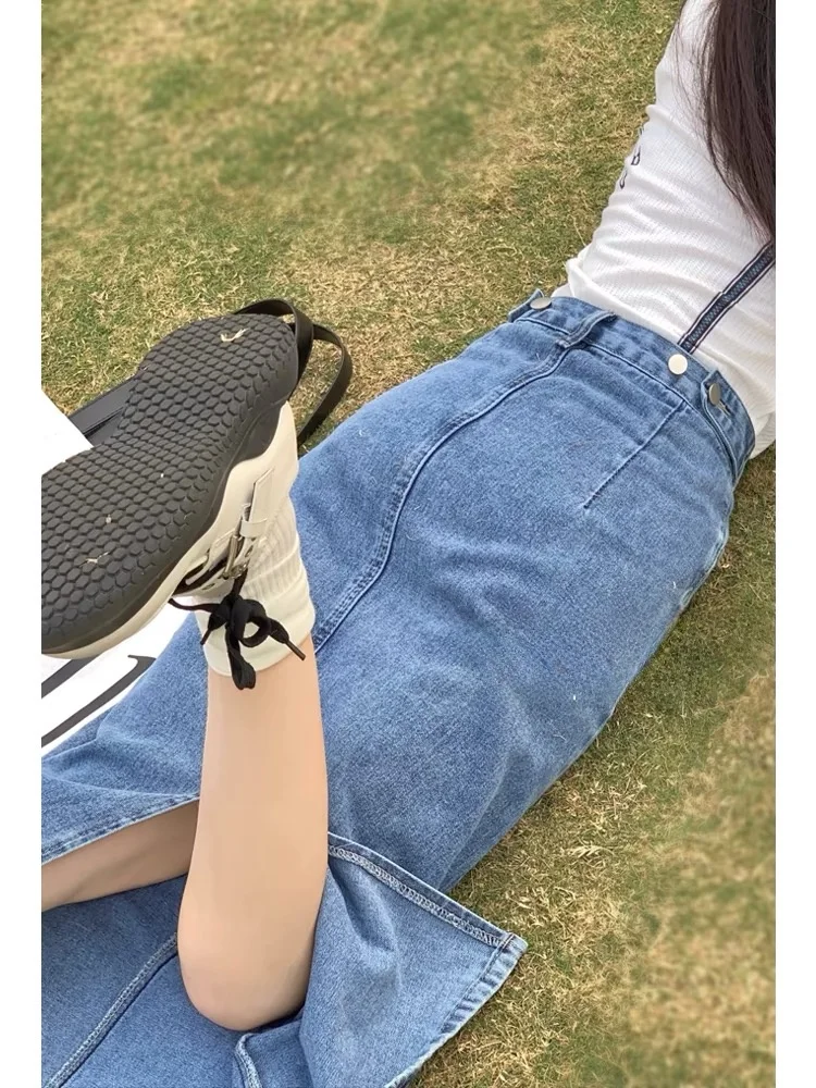 Регулируемая эластичная джинсовая юбка с пуговицами на талии для женщин, размер XS, облегающая, в корейском стиле, средней длины
Регулируемая эластичная джинсовая юбка с пуговицами на талии для женщин, размер XS, облегающая, в корейском стиле, средней длины