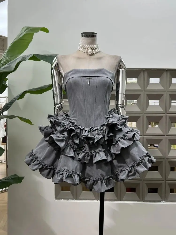Luxurious Ruffled Layered Fashionable Summer Slim Strapless Mini Women's Dresses New Elegant Women Formal Birthday Party Dress
Luxurious Ruffled Layered Fashionable Summer Slim Strapless Mini Women's Dresses New Elegant Women Formal Birthday Party Dress