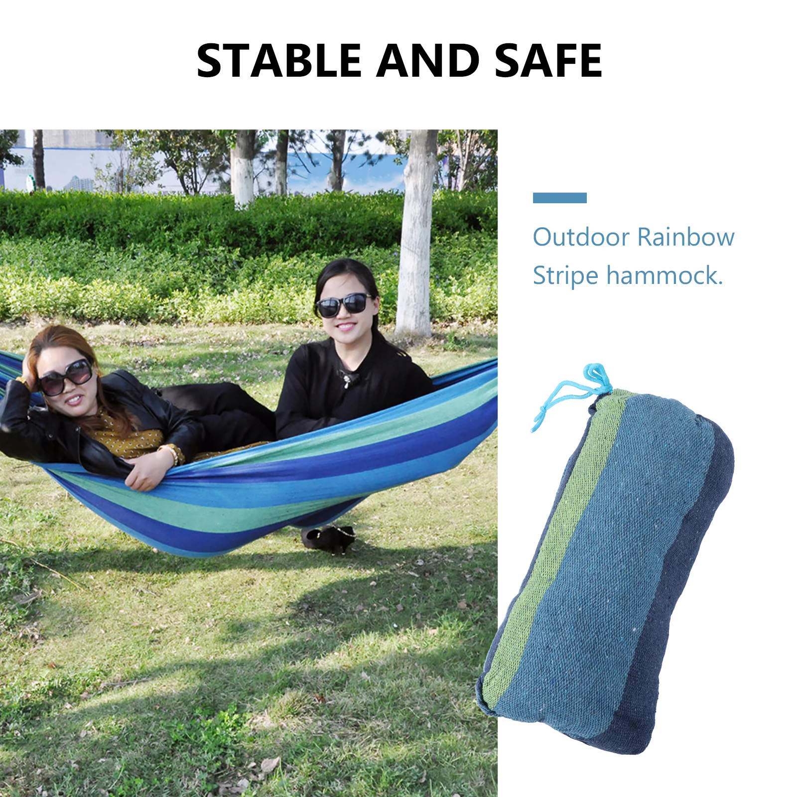 Rainbow Canvas Outdoor Swing Sleeping Bed Lightweight Camping Hammock For Travel Backpacking Garden Striped Blue Fashion Canvas
Rainbow Canvas Outdoor Swing Sleeping Bed Lightweight Camping Hammock For Travel Backpacking Garden Striped Blue Fashion Canvas