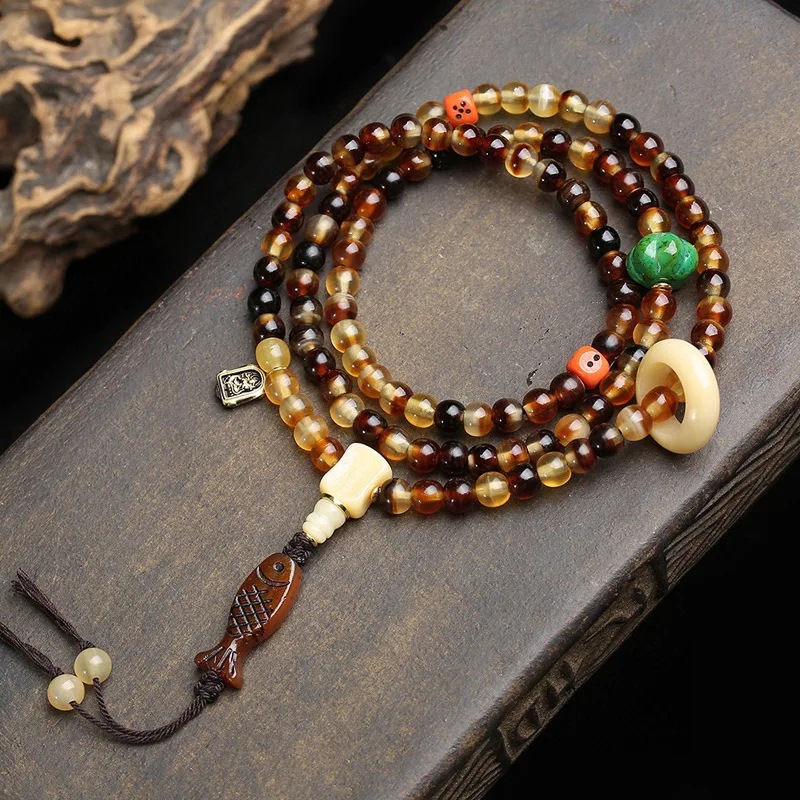 Natural Golden-shelled Mountain Turtle 108-bead Collectible Multi-strand Bracelet with Copper Clasps and Accessories
Natural Golden-shelled Mountain Turtle 108-bead Collectible Multi-strand Bracelet with Copper Clasps and Accessories