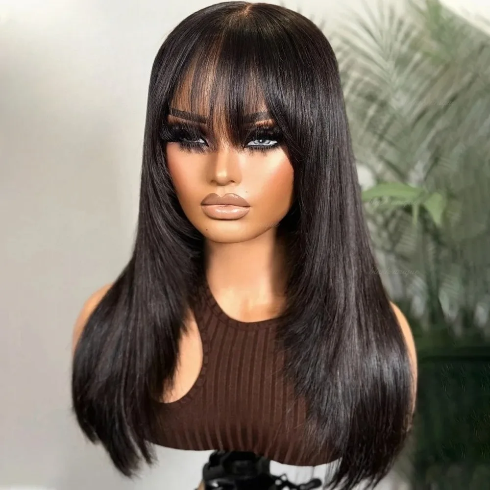Black Layered Lace Wig With Bang Bone Straight Lace Front Wig 13x4 HD Lace Frontal Wig Synthetic High Quality Daily Wear Cosplay
Black Layered Lace Wig With Bang Bone Straight Lace Front Wig 13x4 HD Lace Frontal Wig Synthetic High Quality Daily Wear Cosplay