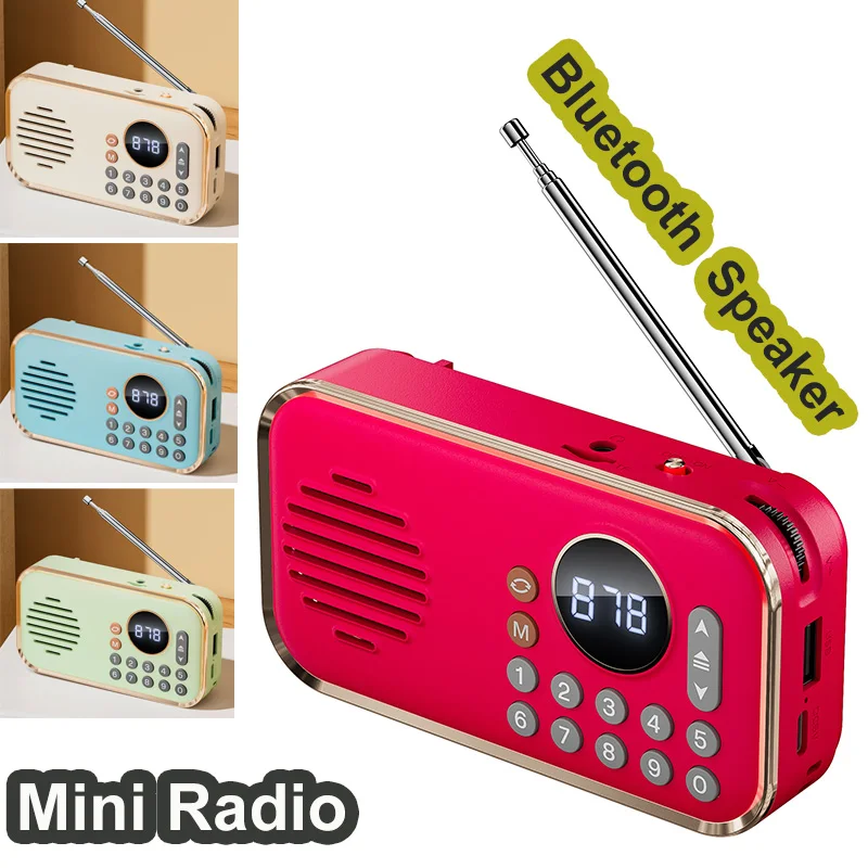 Портативный радиоприемник с FM-приемником, небольшой беспроводной Bluetooth-динамик, мини-плеер, стереозвук, Поддержка U-диска, TF-карты, винтажные радиоприемники
Портативный радиоприемник с FM-приемником, небольшой беспроводной Bluetooth-динамик, мини-плеер, стереозвук, Поддержка U-диска, TF-карты, винтажные радиоприемники