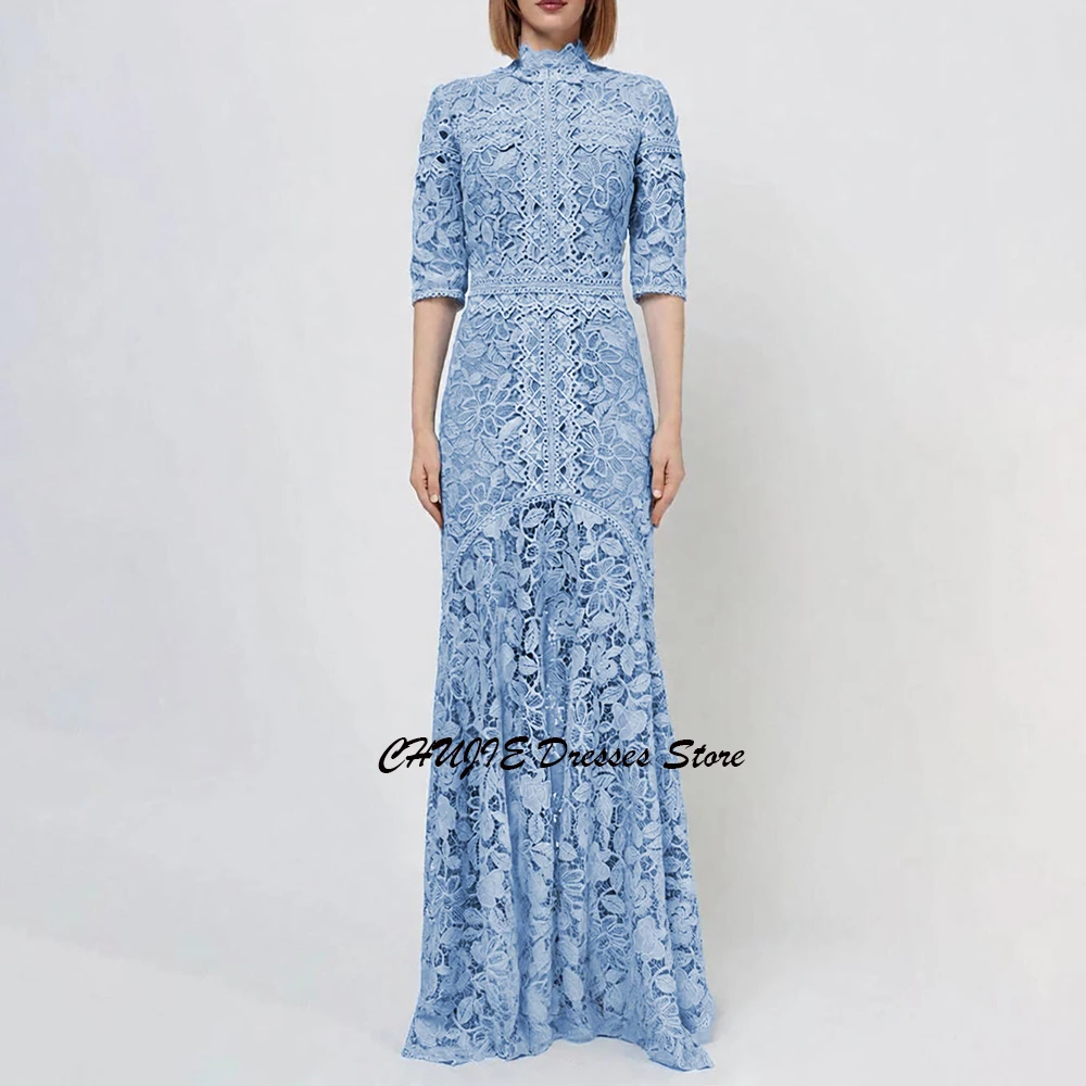 Full Lace Evening Dresses For Women Elegant Exquisite Long Prom Dress Customized Half Sleeves Robe Formal Party Vestidos De Gala
Full Lace Evening Dresses For Women Elegant Exquisite Long Prom Dress Customized Half Sleeves Robe Formal Party Vestidos De Gala