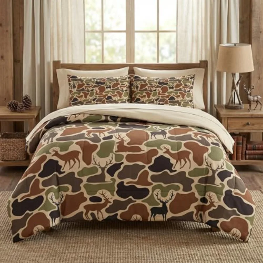 7 Pcs Comforter Set Size, Hunting Bedding Set for and Adults, Black Brown Green Bed Sheet Sets with Fitted Sheet Pillowcases an
7 Pcs Comforter Set Size, Hunting Bedding Set for and Adults, Black Brown Green Bed Sheet Sets with Fitted Sheet Pillowcases an