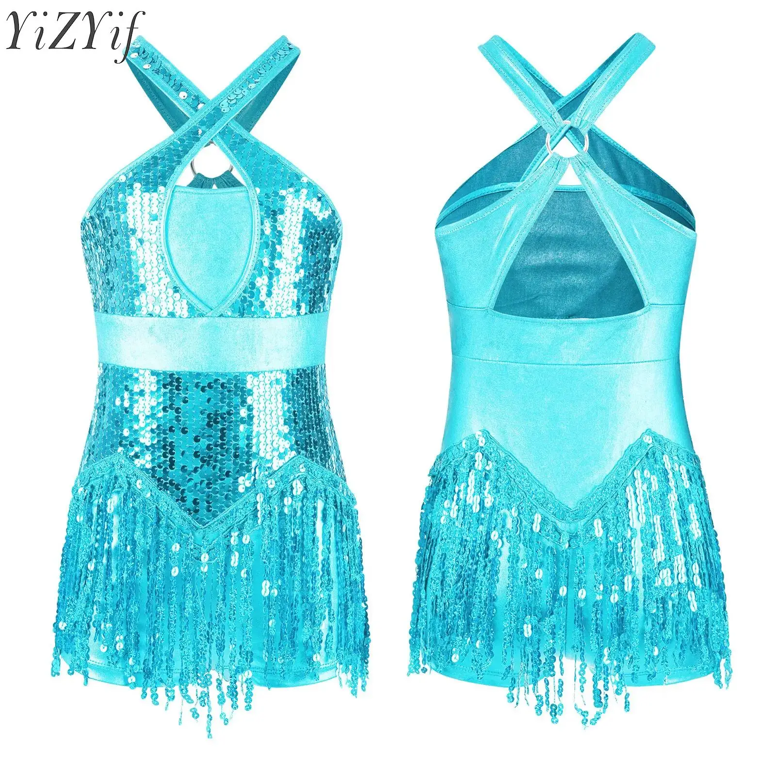 Kids Girls Latin Jazz Dancing Leotard Sequins Fringed Bodysuit Stage Performance Costume Figure Ice Skating Lyrical Dancewear
Kids Girls Latin Jazz Dancing Leotard Sequins Fringed Bodysuit Stage Performance Costume Figure Ice Skating Lyrical Dancewear