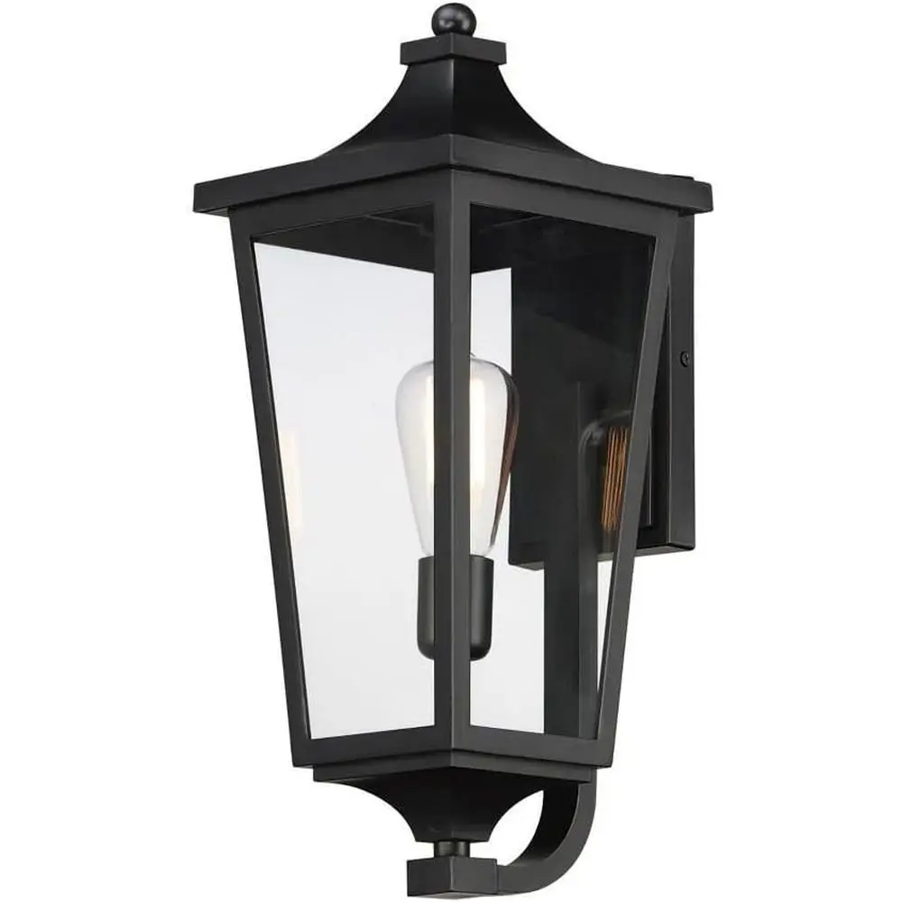 19 1-Light Black Transitional Wall Sconce with Clear Shade, Ideal for Hallways, Bedrooms, and Bathrooms, Dimmable and Wet Rated
19 1-Light Black Transitional Wall Sconce with Clear Shade, Ideal for Hallways, Bedrooms, and Bathrooms, Dimmable and Wet Rated