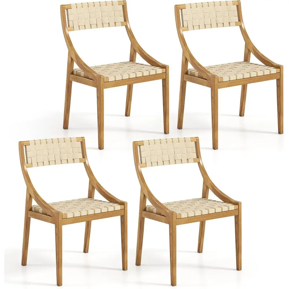 Teak Wood Patio Dining Chair Set o 4, ArmlOutdoor Chair with Woven Seat & Backrest, Century Solid Wood Chair or Dining Room, Por
Teak Wood Patio Dining Chair Set o 4, ArmlOutdoor Chair with Woven Seat & Backrest, Century Solid Wood Chair or Dining Room, Por