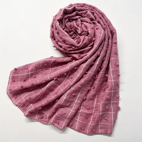 Women's Soft Non-Stretch Scarf Shawl - Casual Ball Decorative Accessory with Intricate Embroidery, Versatile Solid Color Wrap for Daily Outings & Social Events, Hand Wash/Dry Clean, Elegant Embroidery