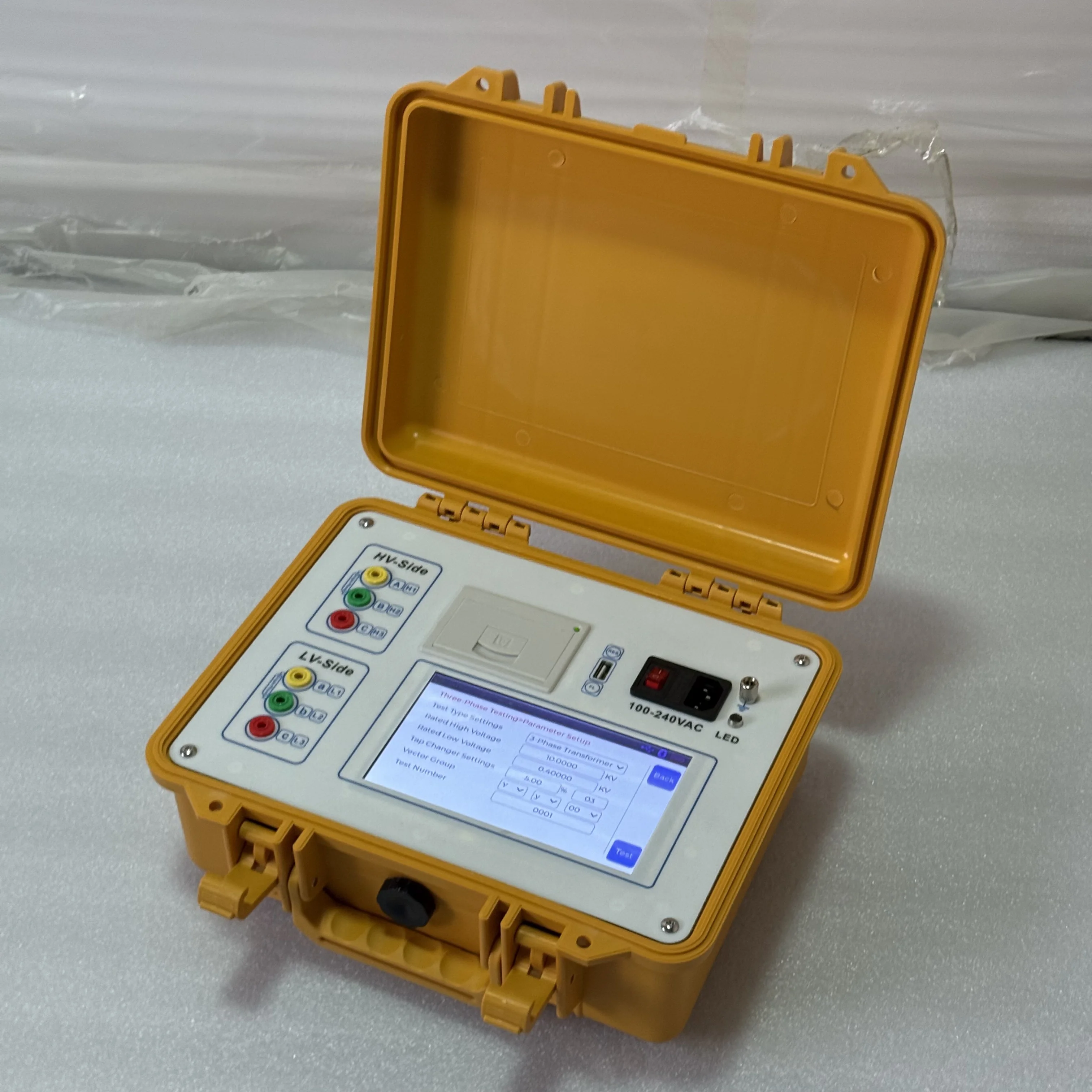 X Built-in Battery Three Phase TTR Touch Screen PTs CTs Z-type Transformer Ratio Group Polarity Turns Ratio Tester
X Built-in Battery Three Phase TTR Touch Screen PTs CTs Z-type Transformer Ratio Group Polarity Turns Ratio Tester