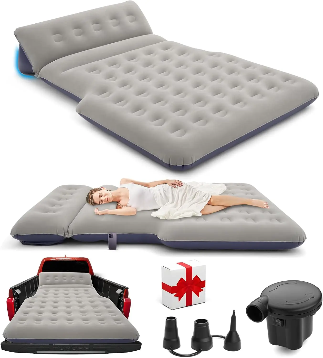 3 типа регулируемых надувных матрасов Tru Bed для 5,5-6,5 футов с насосом - портативный матрас для дома, палатки, кемпинга и гостей, путешествий, подарков-
3 типа регулируемых надувных матрасов Tru Bed для 5,5-6,5 футов с насосом - портативный матрас для дома, палатки, кемпинга и гостей, путешествий, подарков-