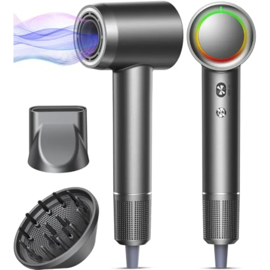 Hair Dryer for Women - Gunmetal, High-Speed 1 Min Fast Drying, 500M Negative Ions, No Heat Damage, Low Noise, Lightweight, Incl
Hair Dryer for Women - Gunmetal, High-Speed 1 Min Fast Drying, 500M Negative Ions, No Heat Damage, Low Noise, Lightweight, Incl