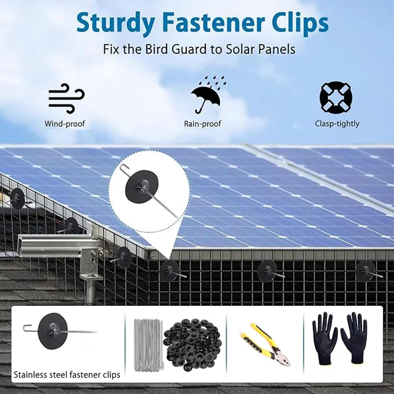 solar panel bird clips,Solar Panel Bird Wire Screen Protection,Including a Cutting Scissors,A pair of gloves
solar panel bird clips,Solar Panel Bird Wire Screen Protection,Including a Cutting Scissors,A pair of gloves