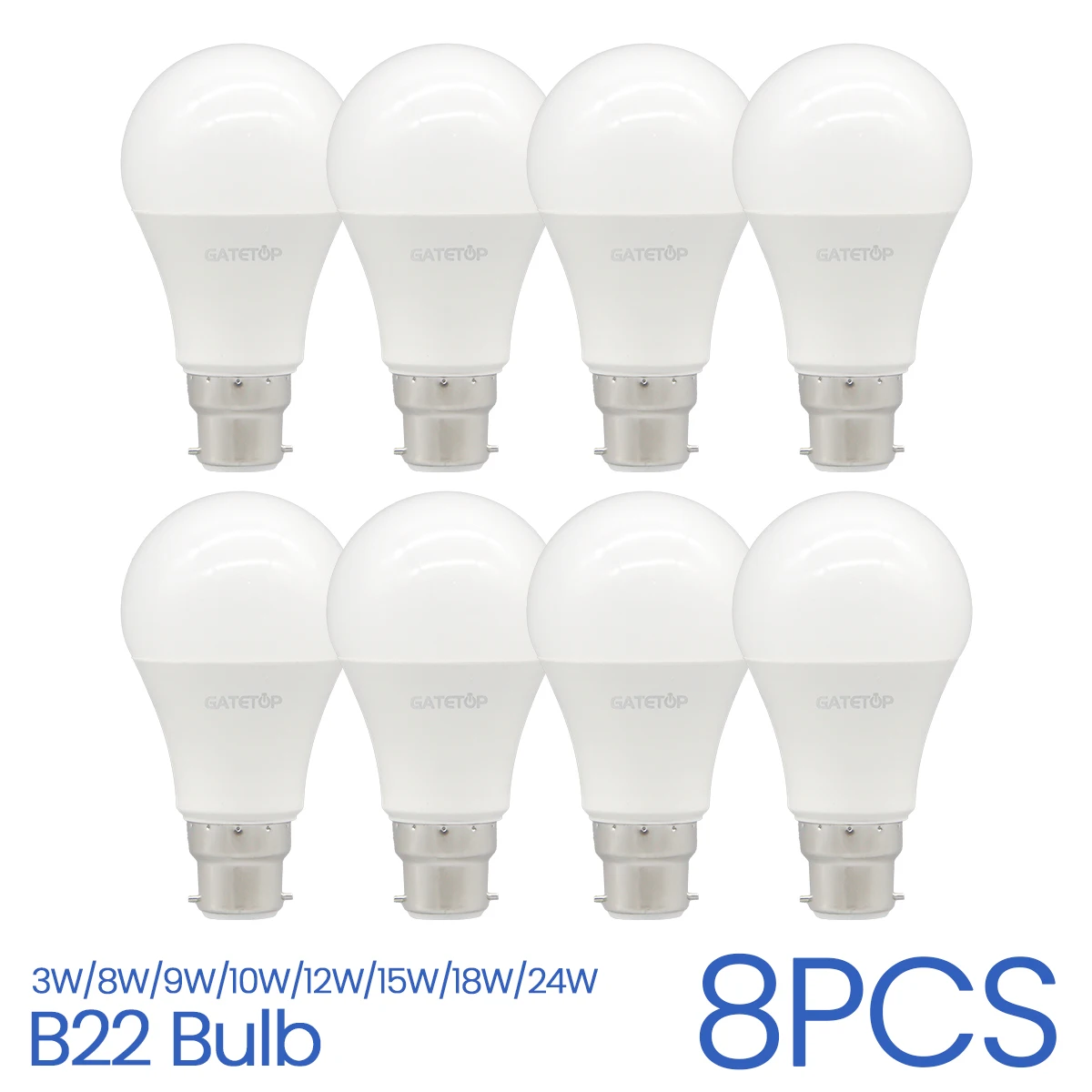 8Pack Hight Birght B22 LED Bulb Lamp 220V 110V No Flicker 3W 8W 9W 12W 18W 24W Warm Lighting for Home Derection Lamparas Led
8Pack Hight Birght B22 LED Bulb Lamp 220V 110V No Flicker 3W 8W 9W 12W 18W 24W Warm Lighting for Home Derection Lamparas Led