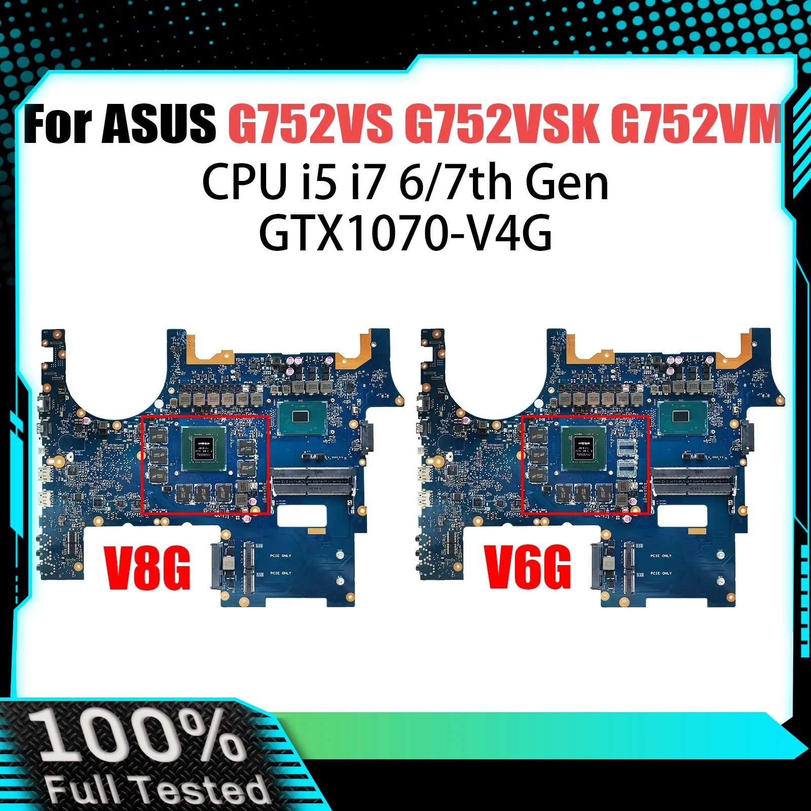 Материнская плата G752VS для ноутбука ASUS G752VSK G752V G752VM с i7-6700HQ i7-6820HK i7-7700HQ i7-7820HK GTX1060/1070
Материнская плата G752VS для ноутбука ASUS G752VSK G752V G752VM с i7-6700HQ i7-6820HK i7-7700HQ i7-7820HK GTX1060/1070