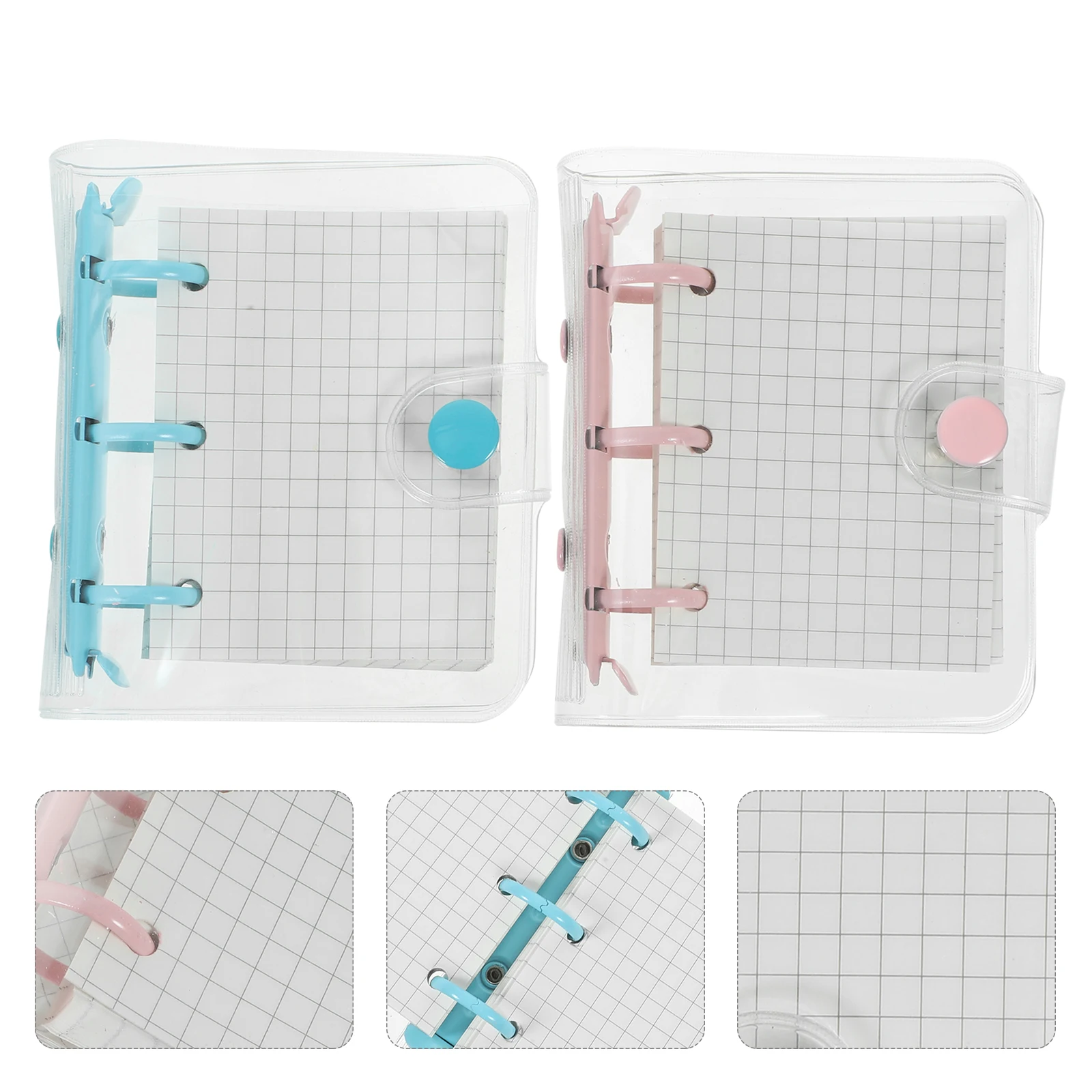 2 Sets Mini 3 Binder PVC Transparent Cover Black Portable Adorable Loose Leaf Notebook Double Buckle for Students
2 Sets Mini 3 Binder PVC Transparent Cover Black Portable Adorable Loose Leaf Notebook Double Buckle for Students