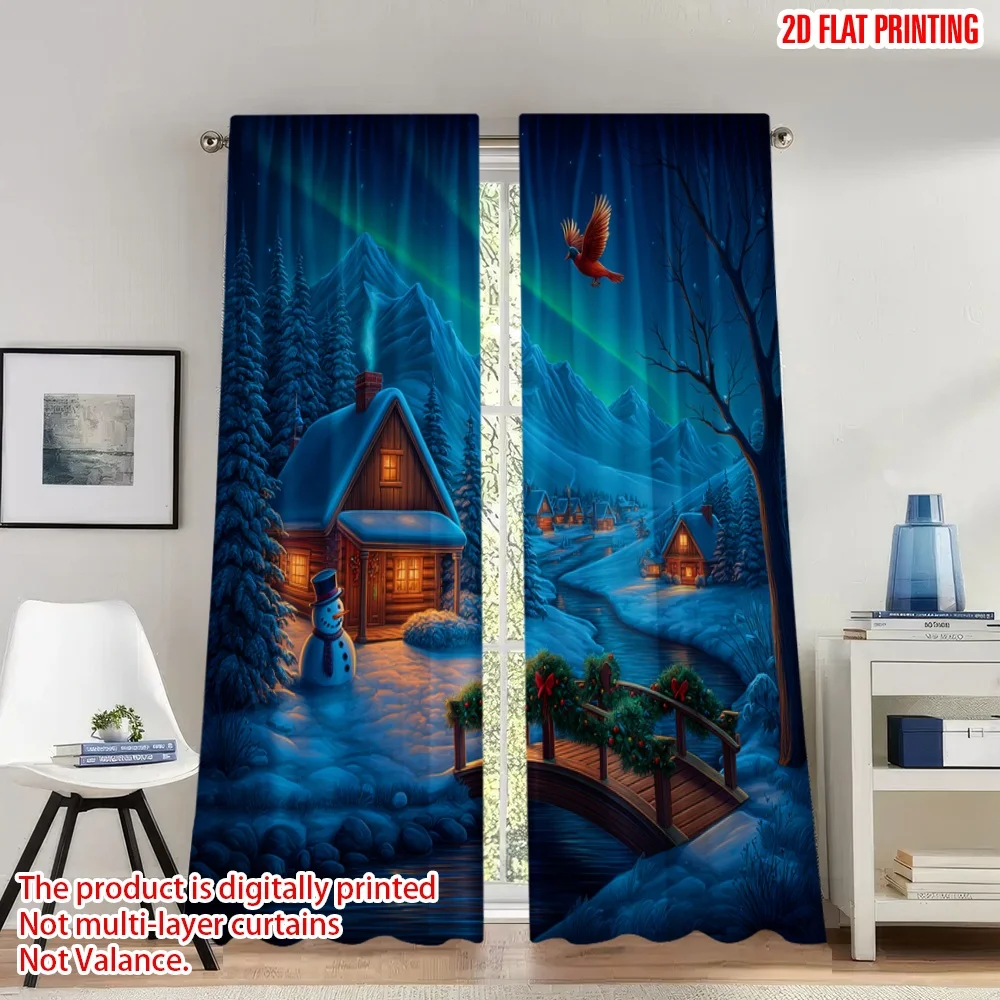 2pcs 2D flat printing Merry Christmas Curtains Cozy Winter Village Snowy Landscape Digital Printed Polyester Drapes Festive
2pcs 2D flat printing Merry Christmas Curtains Cozy Winter Village Snowy Landscape Digital Printed Polyester Drapes Festive