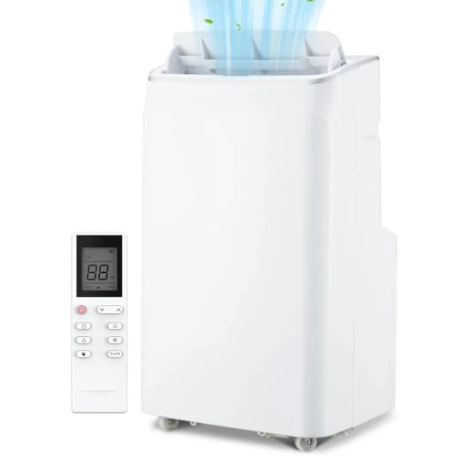 Portable AC Unit for rooms up to 550 sq. ft, aluminum housing, white, 12, 000 BTU 3-in-1 cooling dehumidifier fan with remote,
Portable AC Unit for rooms up to 550 sq. ft, aluminum housing, white, 12, 000 BTU 3-in-1 cooling dehumidifier fan with remote,