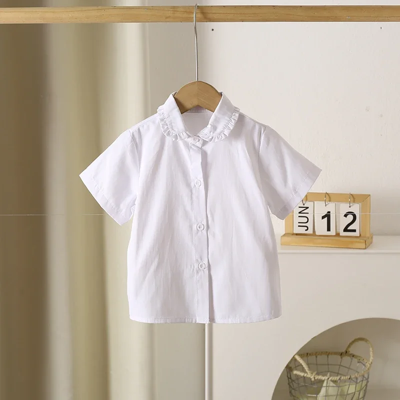 Summer Girl Clothing Girl'S White Shirt Short Sleeved Sweet Girl School Uniform Cotton Children'S School Clothing Simple Shirt
Summer Girl Clothing Girl'S White Shirt Short Sleeved Sweet Girl School Uniform Cotton Children'S School Clothing Simple Shirt