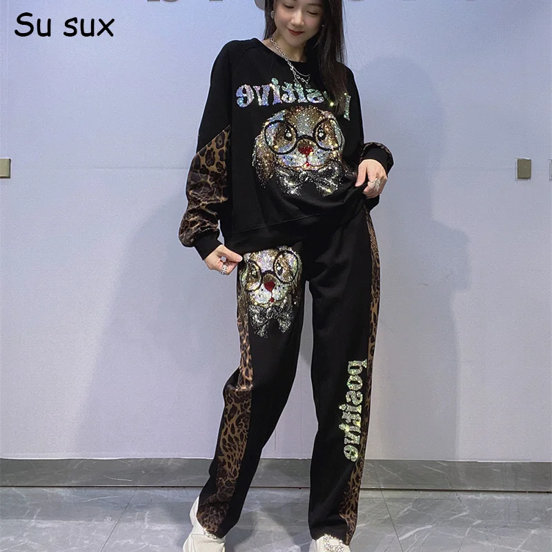 Комплекты из 2 предметов с блестками и леопардовым принтом, женские наряды, повседневные комплекты брюк большого размера, весна 2026, японская корейская мода
Комплекты из 2 предметов с блестками и леопардовым принтом, женские наряды, повседневные комплекты брюк большого размера, весна 2026, японская корейская мода