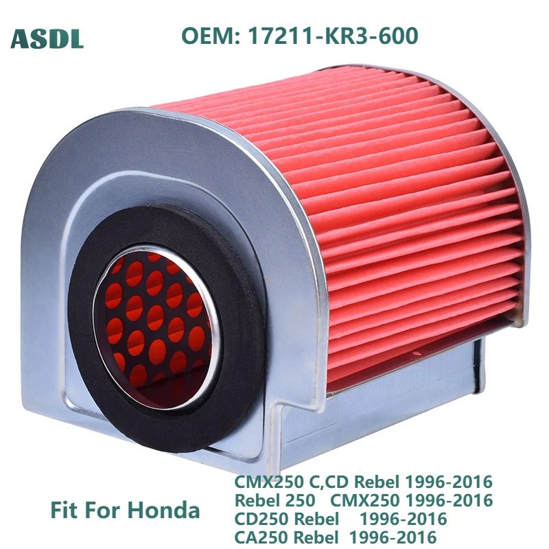 Motorcycle Air Filter for Honda CMX250 C CD Rebel 1996-2016 Rebel 250 CMX250 CD250 Rebel CA250 Rebel 1996-2016 17211-KR3-600
Motorcycle Air Filter for Honda CMX250 C CD Rebel 1996-2016 Rebel 250 CMX250 CD250 Rebel CA250 Rebel 1996-2016 17211-KR3-600