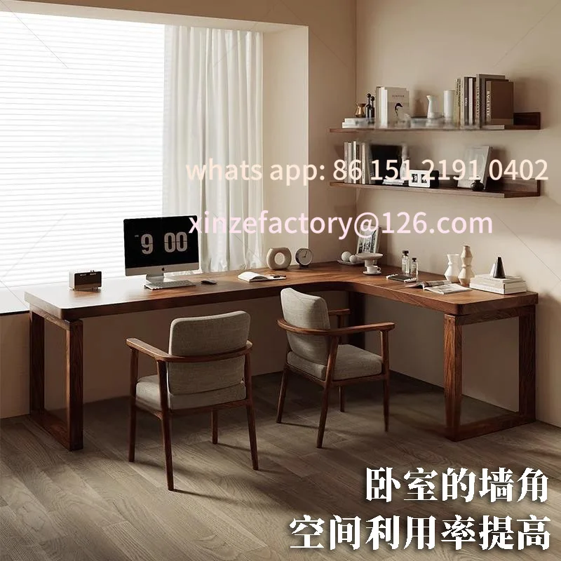 Customizable winter walnut simple L-shaped computer desk desk bedroom double study table household corner table solid wood desk
Customizable winter walnut simple L-shaped computer desk desk bedroom double study table household corner table solid wood desk