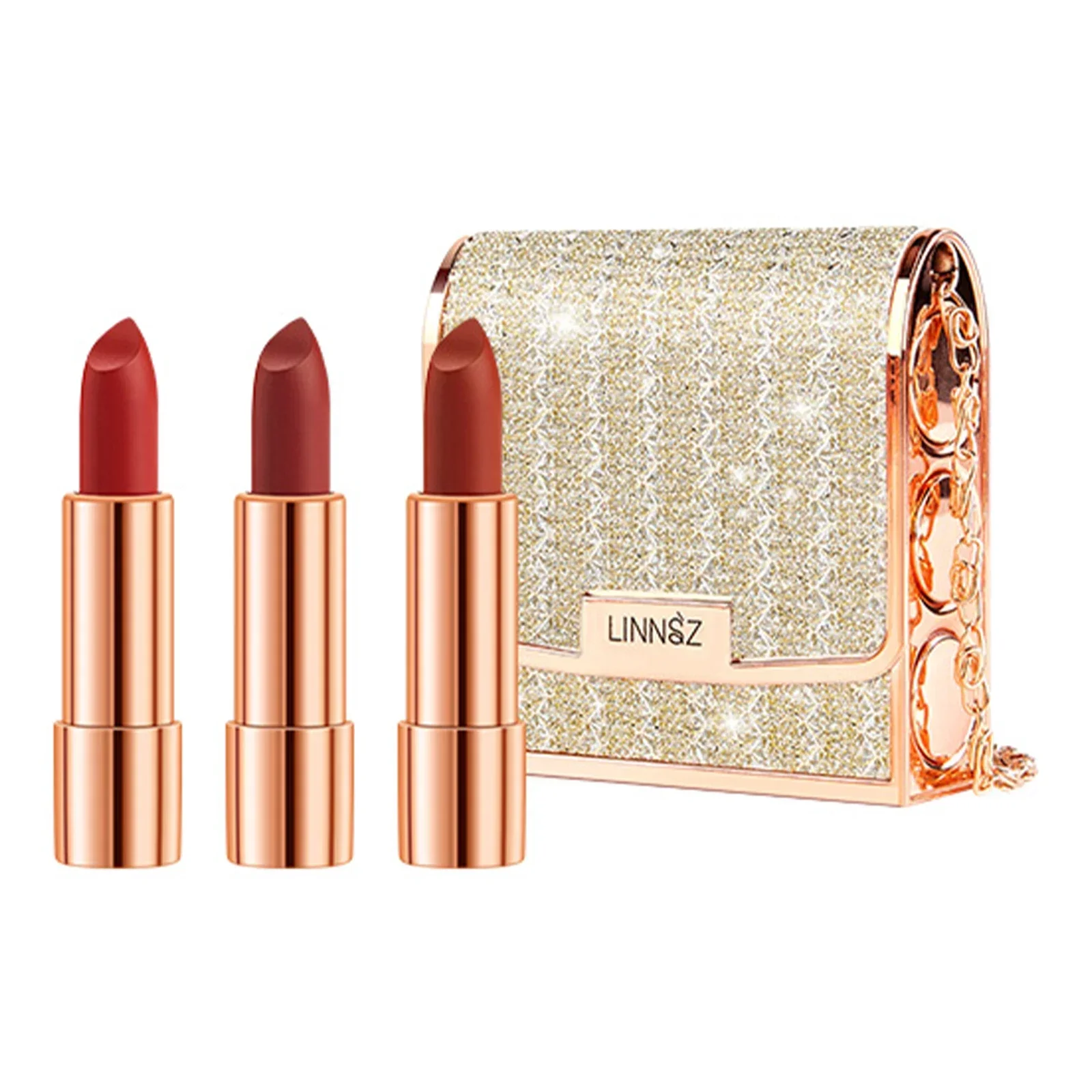 Matte Lipstick Set 3 Colours with Silver Chain Bag Waterproof Non-Stick Long Lasting Red 3.5gx3pcs
Matte Lipstick Set 3 Colours with Silver Chain Bag Waterproof Non-Stick Long Lasting Red 3.5gx3pcs