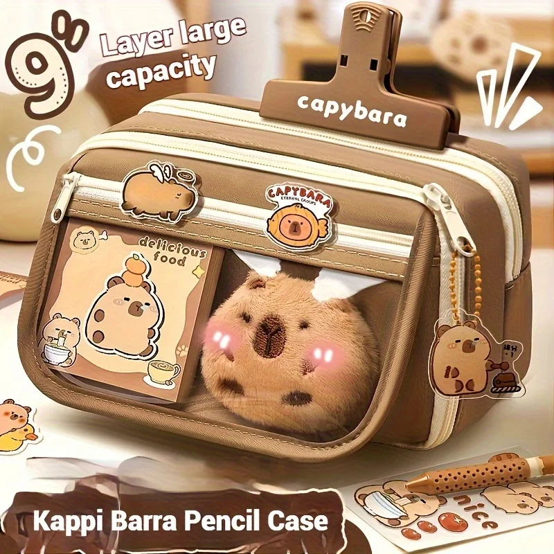 Capybara Transparent Cute Pencil Case with Compartments Wide Opening Mouth Pencil Pouch, Portable Makeup Bag
Capybara Transparent Cute Pencil Case with Compartments Wide Opening Mouth Pencil Pouch, Portable Makeup Bag