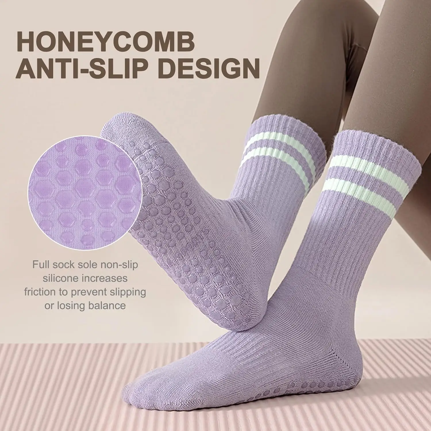 Non Slip Yoga Socks for Women, Cotton Pilates Socks Mid-Calf Grip Sock for Ballet, Hospital, Dance, Fitness, Running
Non Slip Yoga Socks for Women, Cotton Pilates Socks Mid-Calf Grip Sock for Ballet, Hospital, Dance, Fitness, Running