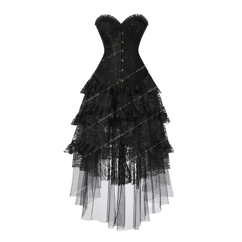 Women Corset Skirt Bridal Corsets Floral Lace Bustier Vintage Bustiers Skirts Carnival Party Costume Medieval Outfits Plus Size
Women Corset Skirt Bridal Corsets Floral Lace Bustier Vintage Bustiers Skirts Carnival Party Costume Medieval Outfits Plus Size