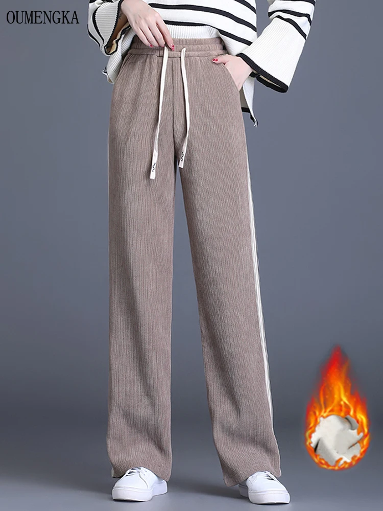 Casual Plus Velvet Warm Corduroy Pants Women Korean Fashion Thicken High Waist Wide Leg Winter Ladies Side Strip Trousers S-5XL
Casual Plus Velvet Warm Corduroy Pants Women Korean Fashion Thicken High Waist Wide Leg Winter Ladies Side Strip Trousers S-5XL