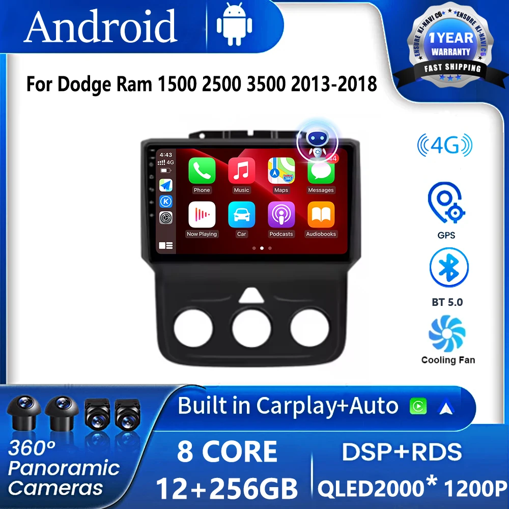 Car Radio For Dodge Ram 1500 2500 3500 2013-2018 Android 14 Wireless CarPlay Android Auto 4G Multimedia Player GPS NO 2Din DVD
Car Radio For Dodge Ram 1500 2500 3500 2013-2018 Android 14 Wireless CarPlay Android Auto 4G Multimedia Player GPS NO 2Din DVD