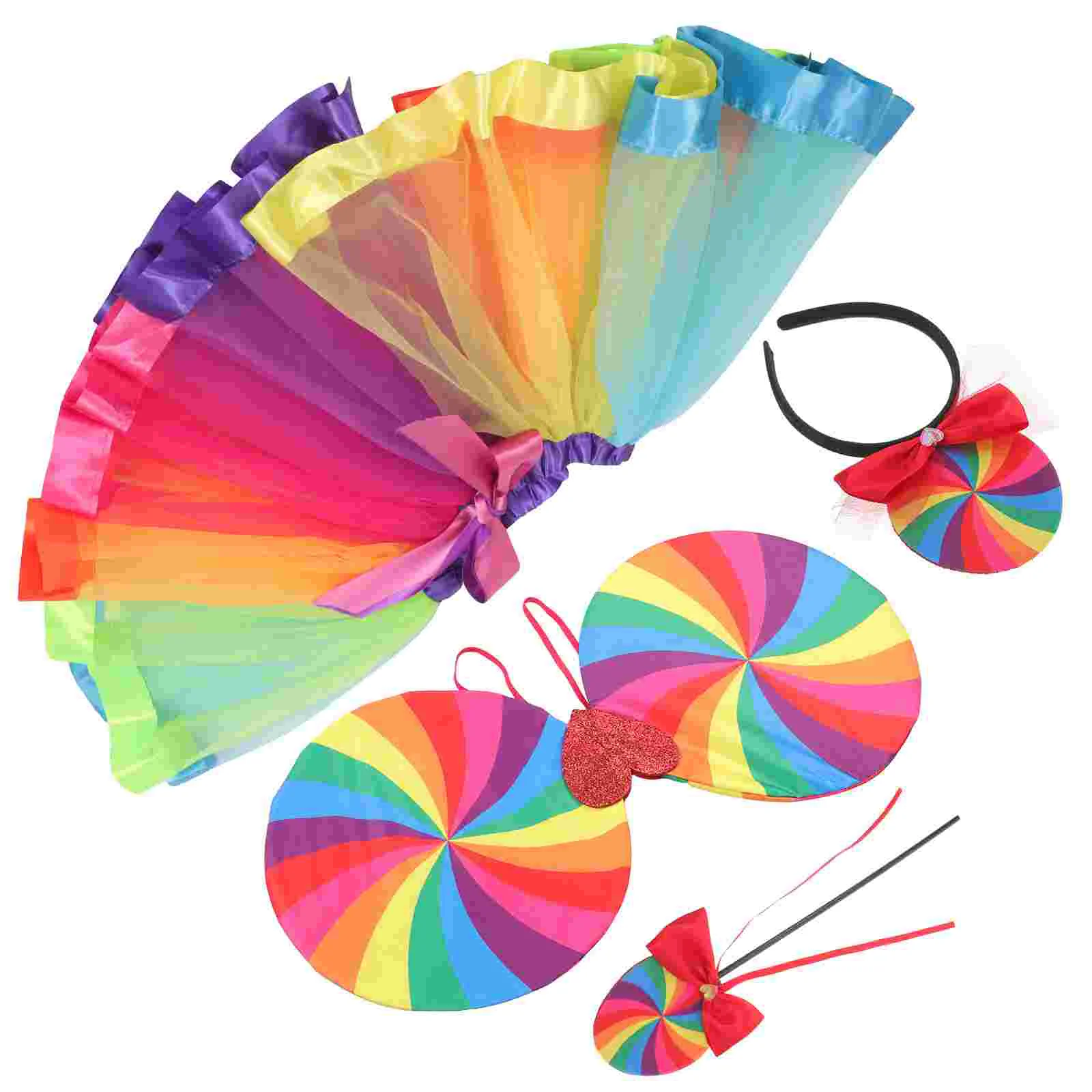 Rainbow Party Decorations Girls Costume Clothes for Kids Tulle Skirt 4 Piece Set
Rainbow Party Decorations Girls Costume Clothes for Kids Tulle Skirt 4 Piece Set