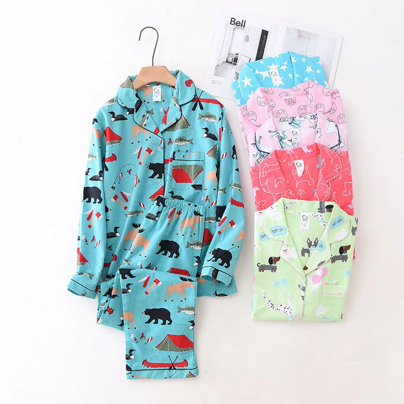 Spring Autumn Women 100% Cotton Pajamas Sets Sleepwear Large Size Sleepwear Suit Long Sleeve Pijama Casual Cartoon Home Clothes
Spring Autumn Women 100% Cotton Pajamas Sets Sleepwear Large Size Sleepwear Suit Long Sleeve Pijama Casual Cartoon Home Clothes