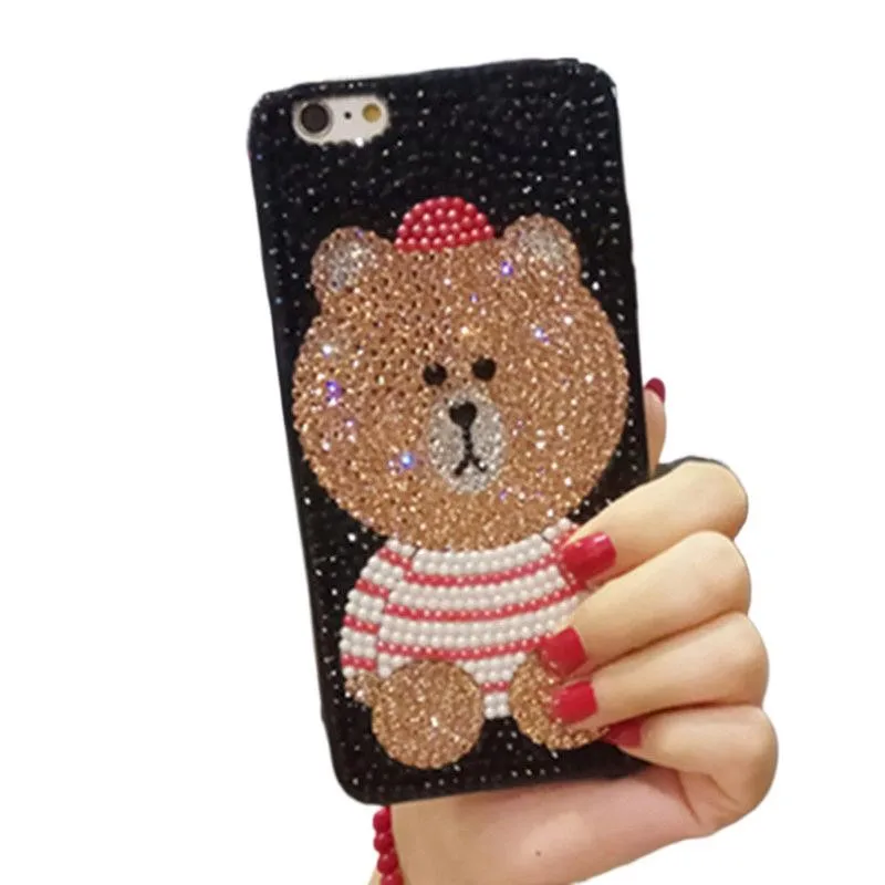Luxury Glitter Phone Case Bear Print Bedazzled iPhone 16 Cover Hand-applied Rhinestone Mobile Protect Case Sparkle Mosaic Gift
Luxury Glitter Phone Case Bear Print Bedazzled iPhone 16 Cover Hand-applied Rhinestone Mobile Protect Case Sparkle Mosaic Gift