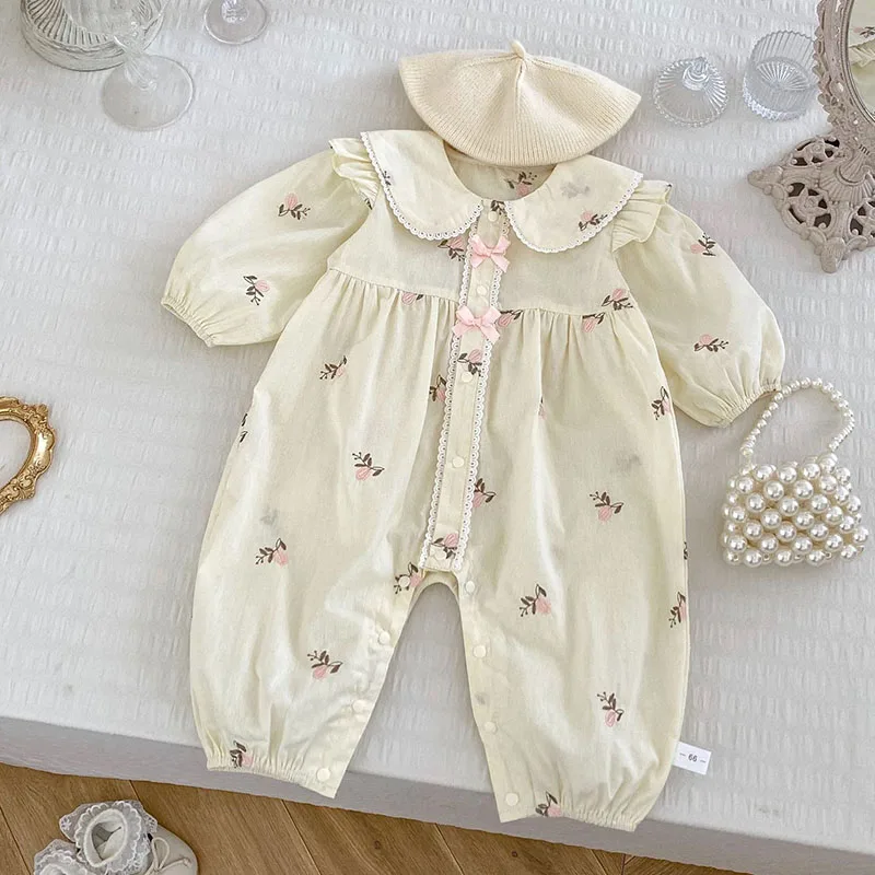 2024 New Autumn 0-24M Children Clothes Korean Style Climbing Suit Long Sleeved Cotton Flower Embroidery Toddler Baby Girl Romper
2024 New Autumn 0-24M Children Clothes Korean Style Climbing Suit Long Sleeved Cotton Flower Embroidery Toddler Baby Girl Romper