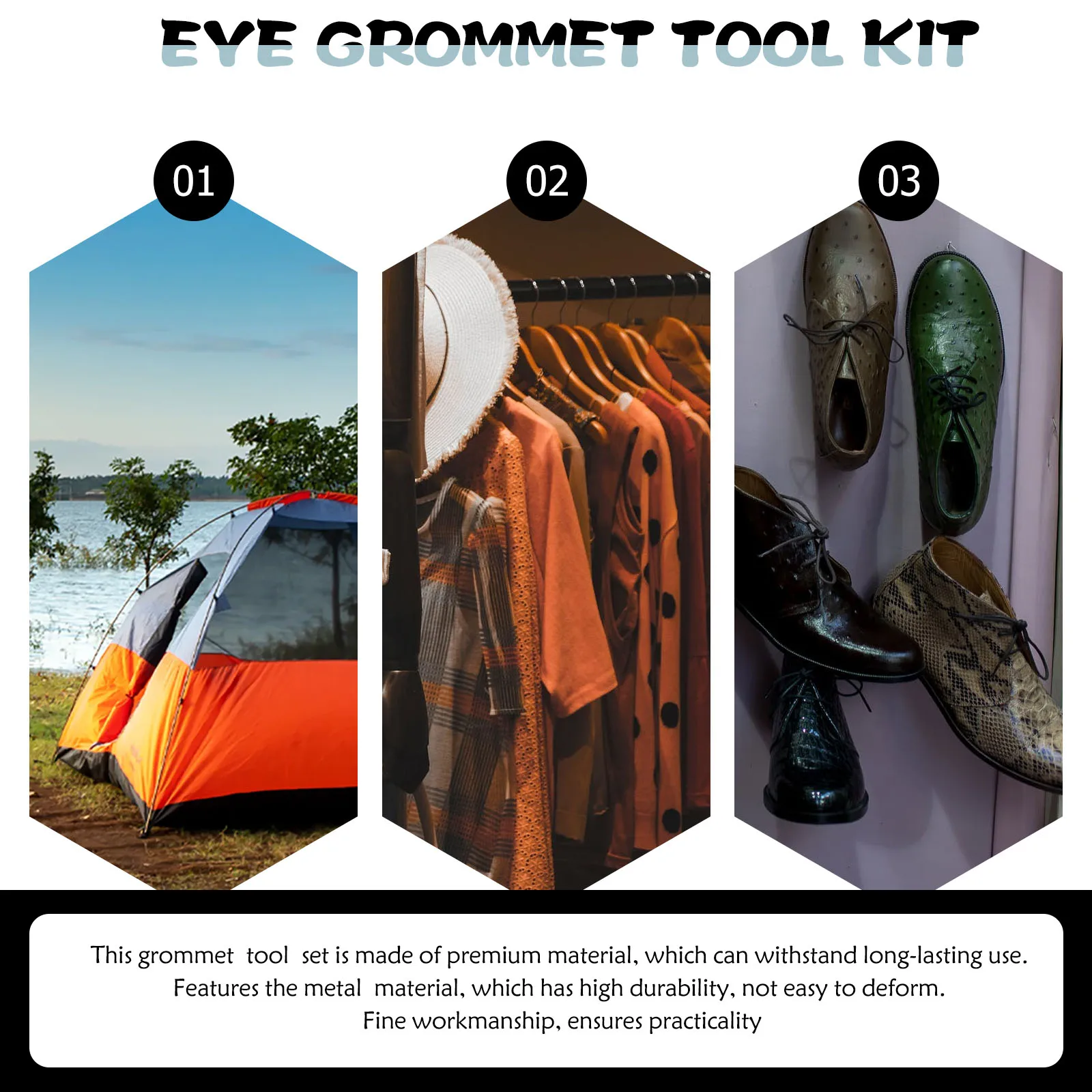 1 set 1 Set Grommet Tool Kit Fabric Grommets Eyelets Tarp Repair Kit For Tents Curtains Backpacks Non-Slip Grommet Tools
1 set 1 Set Grommet Tool Kit Fabric Grommets Eyelets Tarp Repair Kit For Tents Curtains Backpacks Non-Slip Grommet Tools