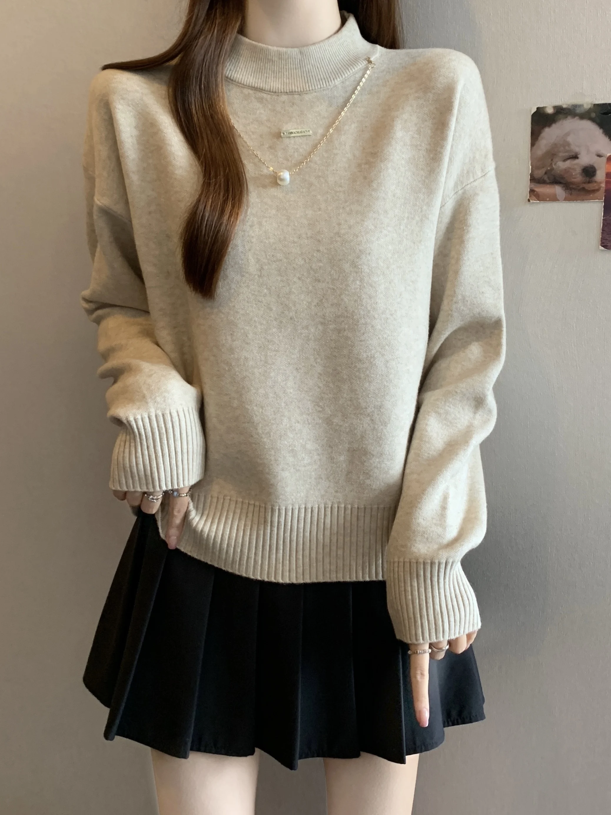 Oaeal Thiened Long Sve Knitted Sweater Women's f High Collar Base Layer Top for Autumn Winter plus Size Faionable
Oaeal Thiened Long Sve Knitted Sweater Women's f High Collar Base Layer Top for Autumn Winter plus Size Faionable